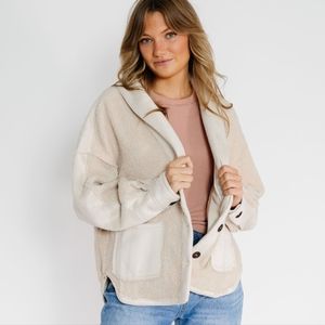 Listicle L Suede/Terry Jacket in Pink